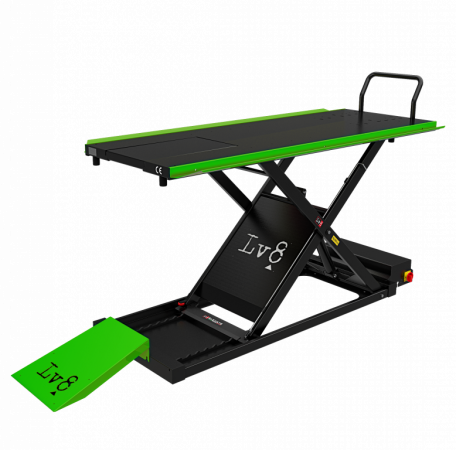 Motorcycle lift LV8 EG600CE.G GOLDRAKE 600C FLOOR VERSION with electro-hydraulic unit (black and green RAL 6018)