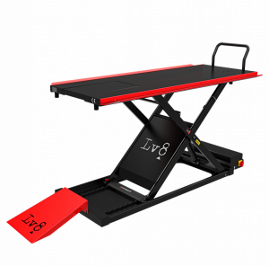 Motorcycle lift LV8 EG600CE.R GOLDRAKE 600C FLOOR VERSION with electro-hydraulic unit (black and red RAL 3002)