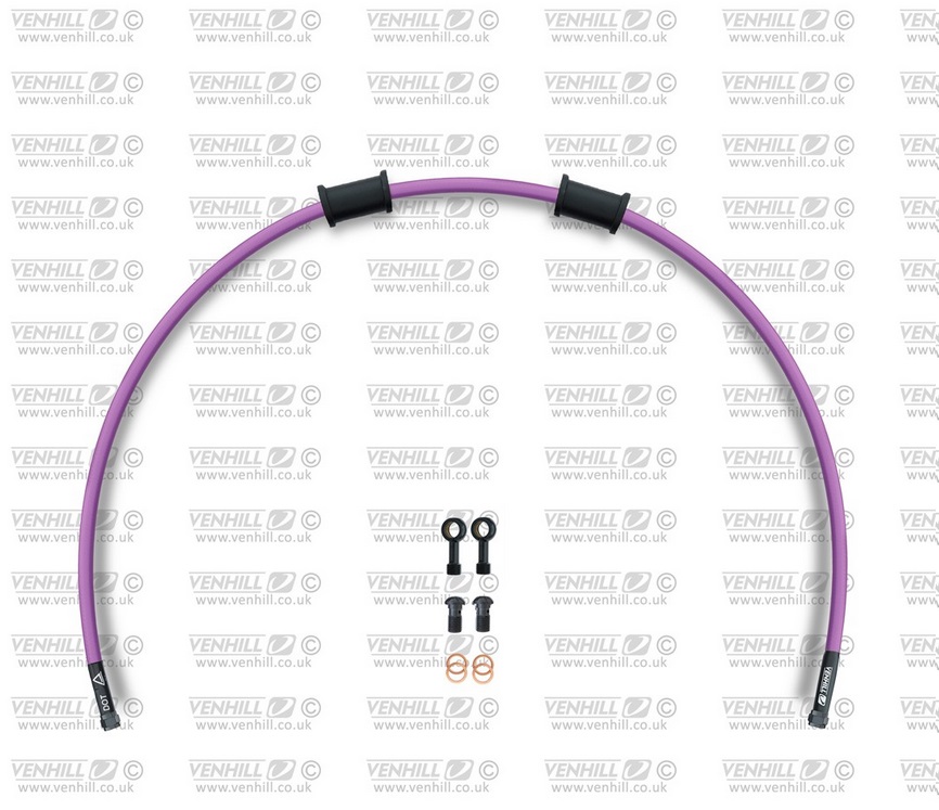 Sankabos žarnelės rinkinys Venhill KAW-7001CB-PU POWERHOSEPLUS (1 žarnelė rinkinyje) Purple hoses, black fittings