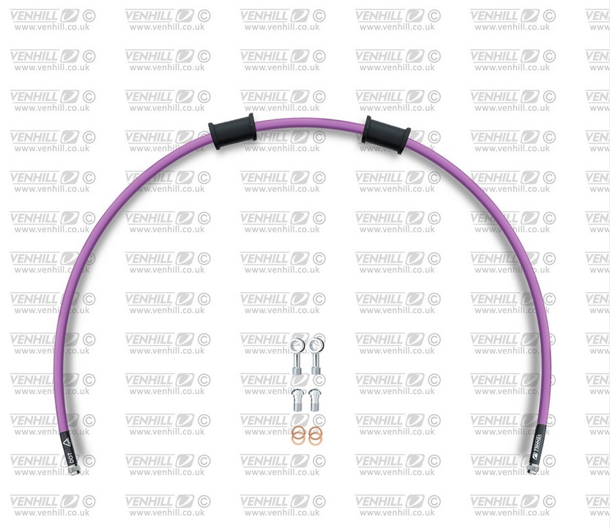 Sankabos žarnelės rinkinys Venhill KAW-7001C-PU POWERHOSEPLUS (1 žarnelė rinkinyje) Purple hoses, chromed fittings