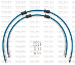 Galinės stabdžių žarnelės rinkinys Venhill BMW-10002R-TB POWERHOSEPLUS (2 žarnelės rinkinyje) Translucent blue hoses, chromed fittings